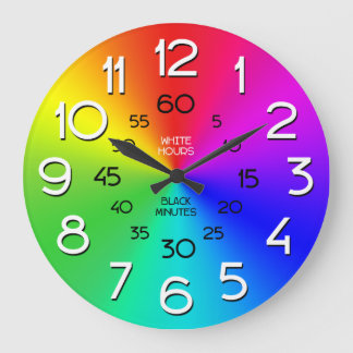 Rainbow Learn to Tell Time Classroom Clock Große Wanduhr