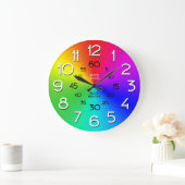 Rainbow Learn to Tell Time Classroom Clock Große Wanduhr (Zuhause)