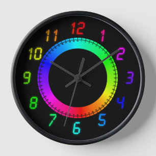 Rainbow LED Style Wall Clock Uhr