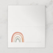 Rainbow-leere Platzkarte mit Handschrift (Außenseite Aufgefaltet)