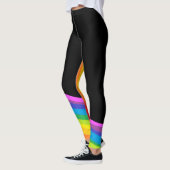 Rainbow-Leggings Schwarze und Rainbow-Stretchpflan Leggings (Links)