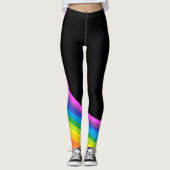 Rainbow-Leggings Schwarze und Rainbow-Stretchpflan Leggings (Vorderseite)
