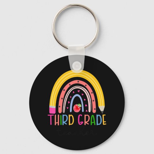 Rainbow-Lehrer der dritten Klasse zurück in die Sc Schlüsselanhänger (Vorderseite)