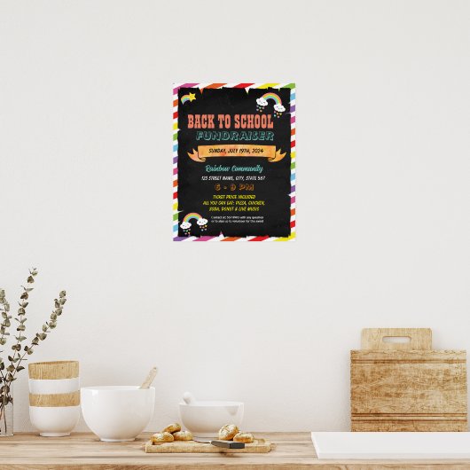 Rainbow-Lehrer zurück zum Flyer der Schule Poster (Küche)