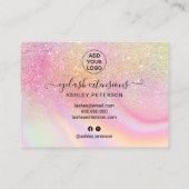 Rainbow-Leinen Aftercare-Glitzer-Ober-Marmor Visitenkarte (Rückseite)