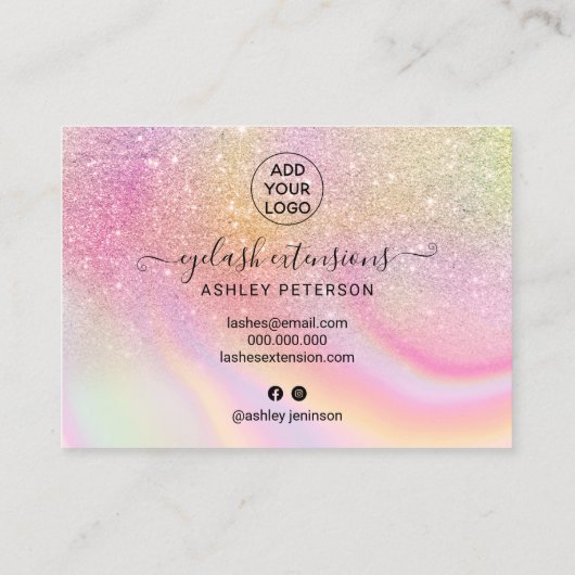 Rainbow-Leinen Aftercare-Glitzer-Ober-Marmor Visitenkarte (Rückseite)