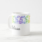 Rainbow Leo Star Signing Border Personalisierte Mu Kaffeetasse (Vorderseite Links)