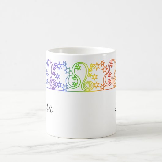 Rainbow Leo Star Signing Border Personalisierte Mu Kaffeetasse (Mittel)