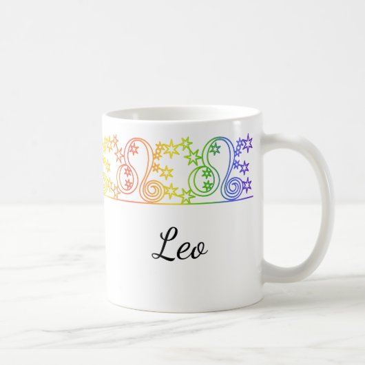 Rainbow Leo Star Signing Border Personalisierte Mu Kaffeetasse (Rechts)