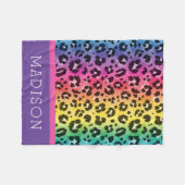 Rainbow Leopard Animal Print Muster Baby Girl Fleecedecke (Vorderseite (Horizontal))