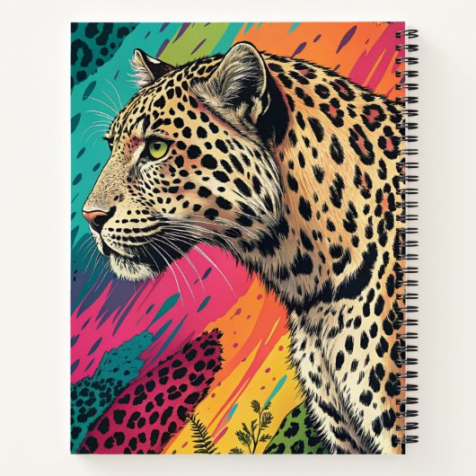 Rainbow Leopard Art Notebook Notizblock (Rückseite)