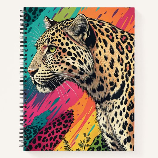 Rainbow Leopard Art Notebook Notizblock (Vorderseite)
