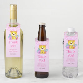 Rainbow Leopard Baby Dusche Vielen Dank Flaschenanhänger