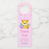 Rainbow Leopard Baby Dusche Vielen Dank Flaschenanhänger (Vorderseite)