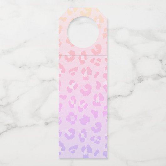 Rainbow Leopard Baby Dusche Vielen Dank Flaschenanhänger (Rückseite)