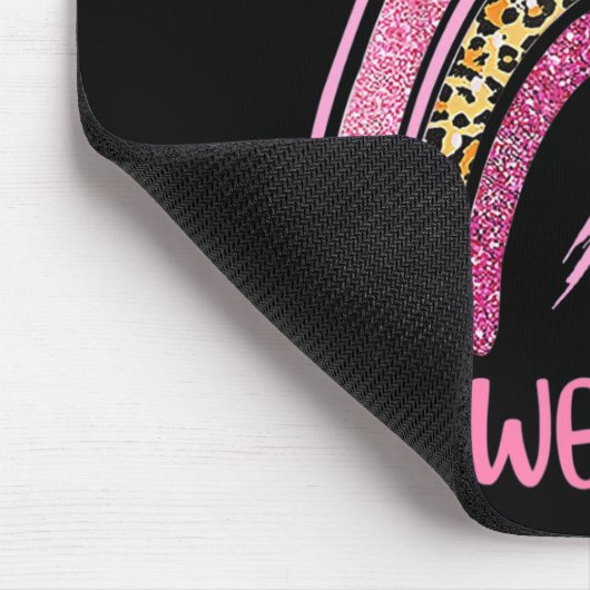 Rainbow Leopard Brustkrebs Bewusstsein Oktober Wir Mousepad (Ecke)