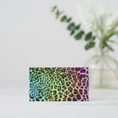 Rainbow Leopard Business Card Visitenkarte (Stehend Vorderseite)