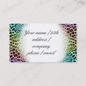Rainbow Leopard Business Card Visitenkarte (Rückseite)