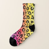 Rainbow Leopard Cheetah Animal Print Muster Socken (Links - Außen)