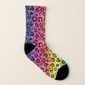 Rainbow Leopard Cheetah Animal Print Muster Socken (Links - Innen)