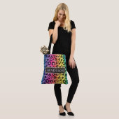 Rainbow Leopard Cheetah Animal Print Muster Tasche (Am Model)