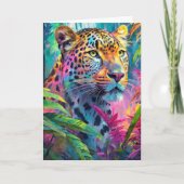 Rainbow Leopard Colorful Moderne Abstrakte Kunst Karte (Vorderseite)