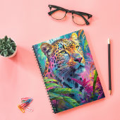 Rainbow Leopard Colorful Moderne Abstrakte Kunst Notizblock