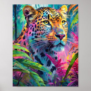 Rainbow Leopard Colorful Moderne Abstrakte Kunst Poster