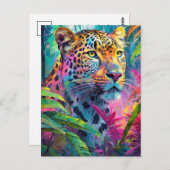 Rainbow Leopard Colorful Moderne Abstrakte Kunst Postkarte (Vorne/Hinten)