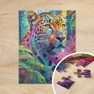 Rainbow Leopard Colorful Moderne Abstrakte Kunst Puzzle