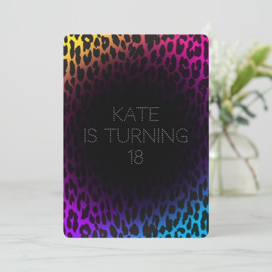 Rainbow Leopard Einladung (Stehend Vorderseite)