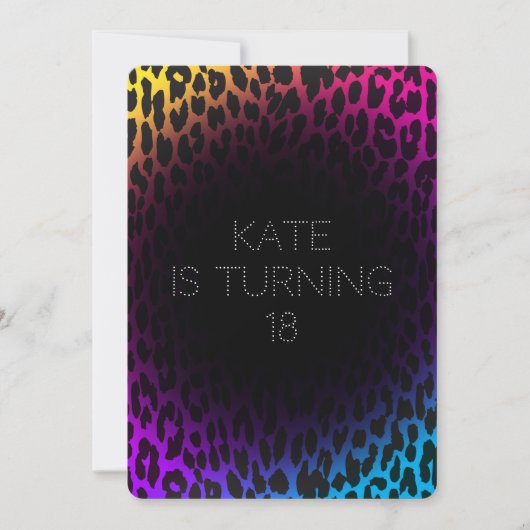 Rainbow Leopard Einladung (Vorderseite)