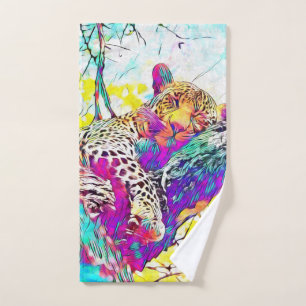 Rainbow Leopard Handtuch Badhandtuch Set