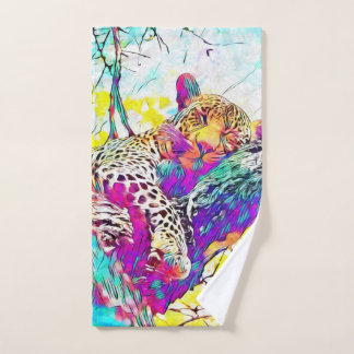 Rainbow Leopard Handtuch Badhandtuch Set