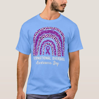 Rainbow Leopard International Overdose Awareness D T-Shirt