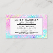 Rainbow Leopard Iridescent Beruflich Salon Visitenkarte (Rückseite)