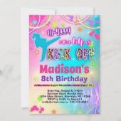 Rainbow Leopard Karate Birthday Party Einladung (Vorderseite)
