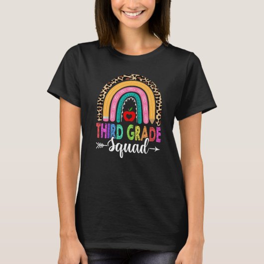 Rainbow Leopard Lehrerin zurück T-Shirt (Vorderseite)