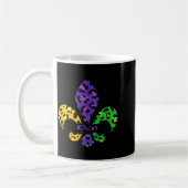 Rainbow Leopard Mardi Gras Fleur De Lis Us New Orl Kaffeetasse (Links)