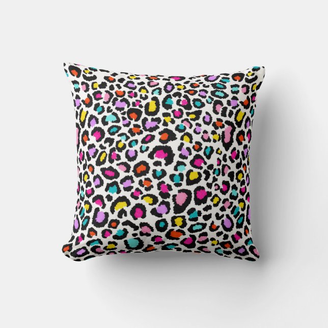 Rainbow Leopard Muster Kissen (Vorderseite)
