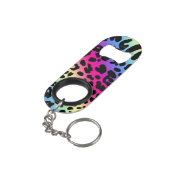 Rainbow Leopard Muster Mini Flaschenöffner (Rückseite Schrägansicht)