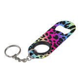 Rainbow Leopard Muster Mini Flaschenöffner (Vorderseite Schrägansicht)