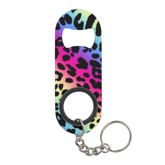 Rainbow Leopard Muster Mini Flaschenöffner (Rückseite)