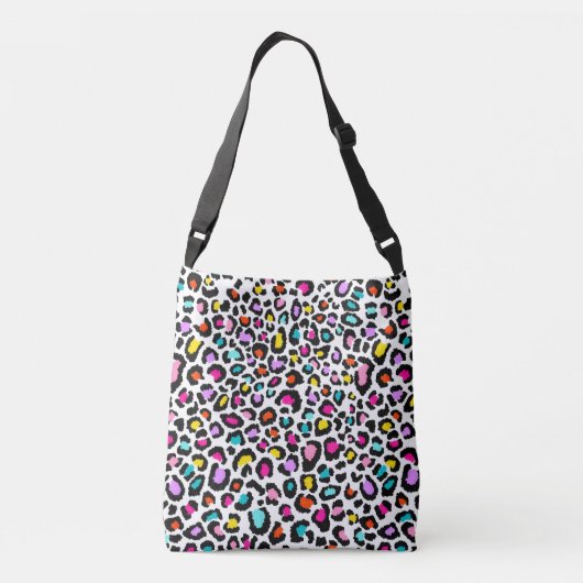 Rainbow Leopard Muster Tragetaschen Mit Langen Trägern (Rückseite)