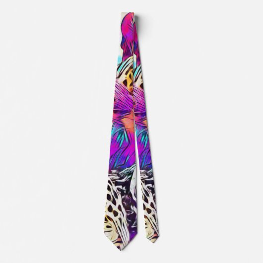 Rainbow leopard Neck Tie Krawatte (Vorderseite)