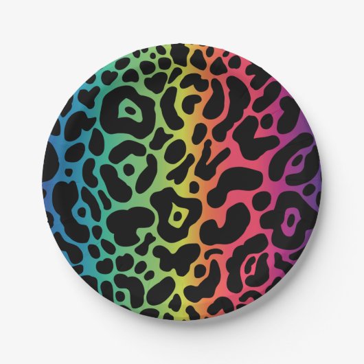 Rainbow Leopard Papierplatte Pappteller (Vorderseite)