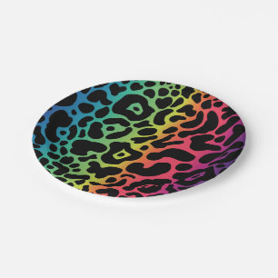 Rainbow Leopard Papierplatte Pappteller