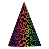 Rainbow Leopard Party Hat Partyhütchen (Vorderseite)