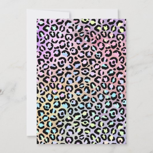 Rainbow Leopard Pink 40. Geburtstag Einladung (Rückseite)