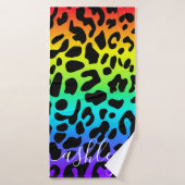 Rainbow Leopard Print Badehandtuch (Badehandtuch)